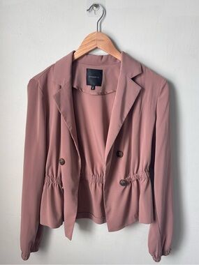 Dynamite Women's Size Small Mauve Cropped Trench Inspired Cinched Waist Jacket
